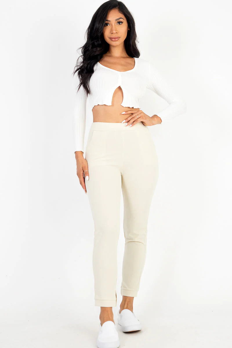 Knit Side Slit Pants (CAPELLA)