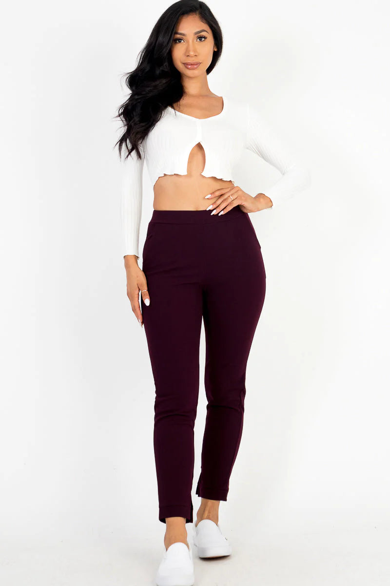 Knit Side Slit Pants (CAPELLA)